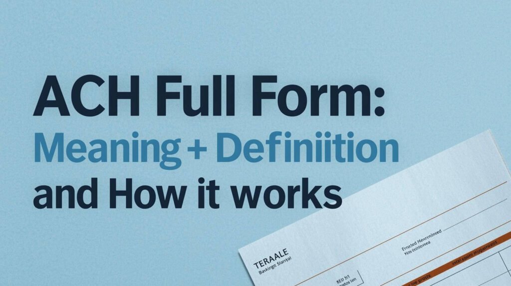 ACH Full Form in Banking